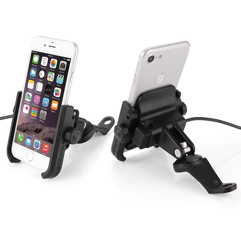 MOTOWOLF Motor Bike Bicycle Motorcycle Phone Mount Holder 360 Degrees Rotation Phone Holder Universal ALL Phone with USB