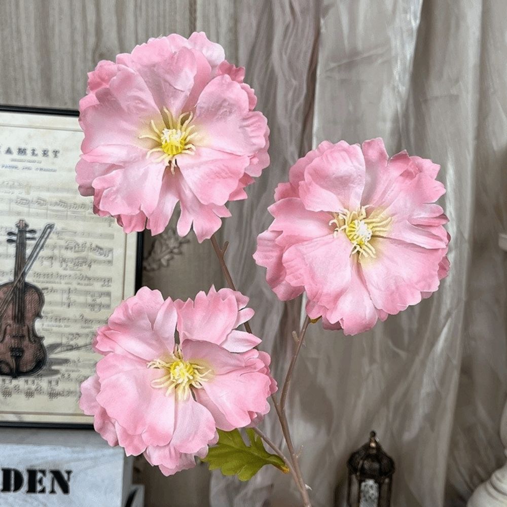 New 3 Heads Artificial Simulation Flowers Bridal Bouquets DIY Silk Flower Bouquet Long Stem Lifelike Flowers Home Decoration