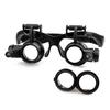 Vergrößerungslinsen Doppelte Brille LED Reparatur Brillen Typ Kopfbedeckung Lupe mit 2 LEDs 6 austauschbare Linsen