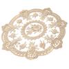 Washable Polyester Lace Mat Retro Round Doily, Embroidered Floral Coaster, 13 Inch Doily for Table Decor Sheer Placemat Wedding, Tea Party