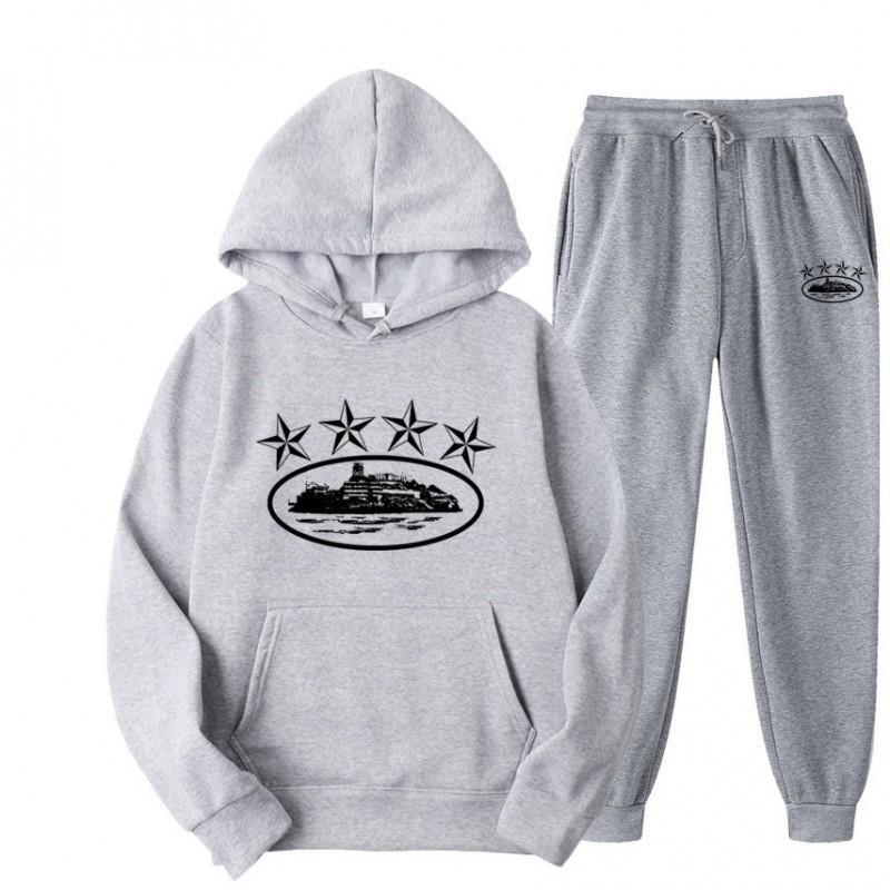 Tuta Sportiva con Cappuccio Oversize Foderata in Pile Misto Cotone per Uomo Donna Streetwear Outfit Invernale Casual Hip Hop