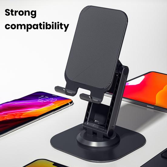 Aluminum Alloy Phone Rotatable Non-slip Foldable Holder 360° Heavy Duty Desktop Tablet Mobile