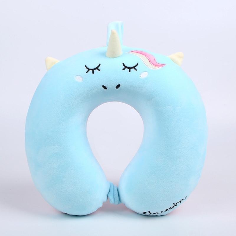 Set Cuscino da Viaggio per il Collo e Mascherina per gli Occhi con Unicorno a Forma di U per Ufficio Viaggio Riposo Cuscino Morbido per Donne Uomini Bambini Assistenza Sanitaria