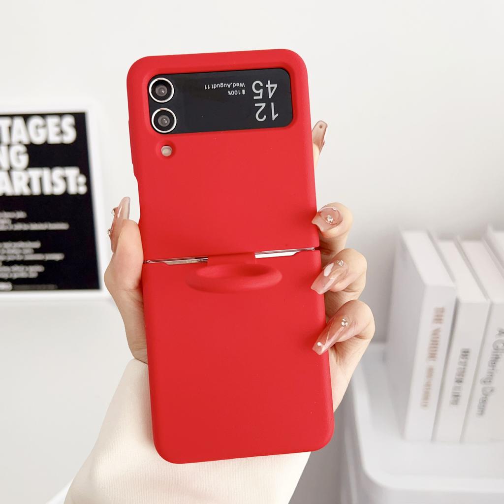 Applicable to Samsung zflip7 mobile phone case liquid silicone all-inclusive anti-drop zflip5 folding screen ring buckle protective case