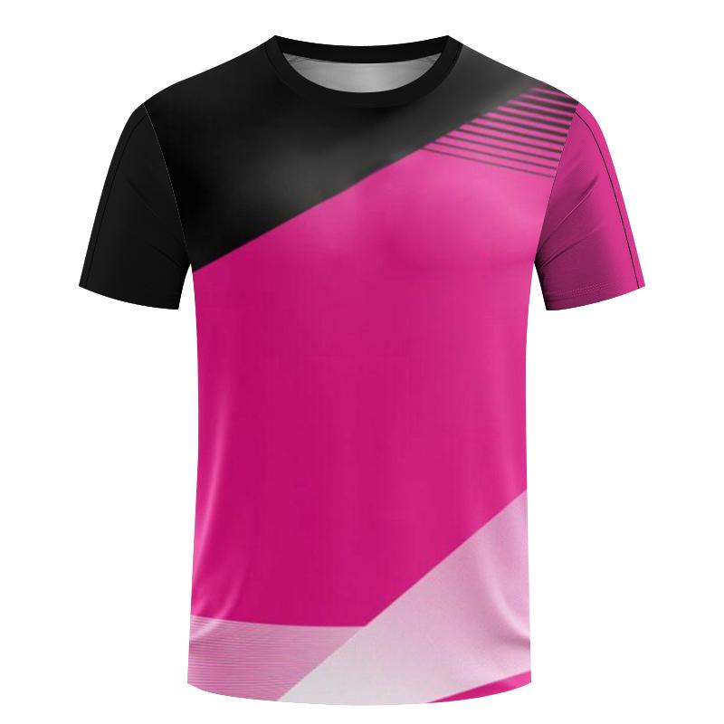 Summer Men's Training Wear Fitness Running Men Tshirt Breathable Ultra Thin Large Top Women Badminton Short Sleeve Training Wear