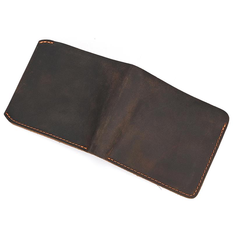 Retro Leather Wallet Genuine Leather Short Coin Purse Card Holder Men's Short Purse Cow Leather Bifold Wallets For Man Male