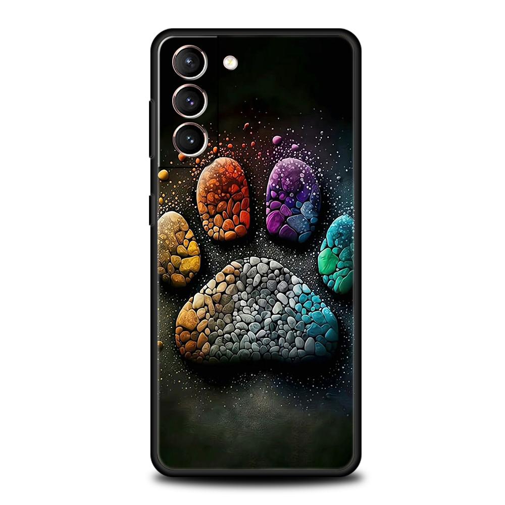 

Dog Footprint Paw Cute Phone Case for Samsung Galaxy S24 S23 S22 S20 S21 FE Ultra S10 S10E S9 S8 Plus 5G Silicone Cover Capas for Samsung S24
