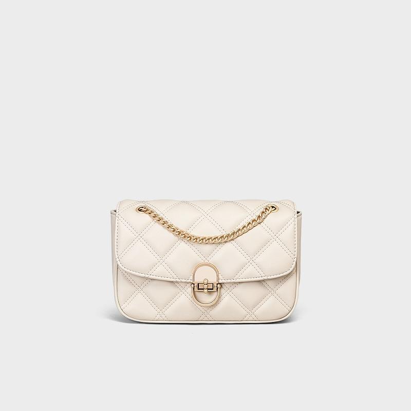 Bag Women's New Leather Women's Bag Crossbody Bag Rhombus Chain Premium Sense Shoulder Underarm Bag