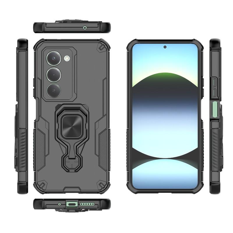 Pour Xiaomi Redmi 15 5G (Global) (169 mm) Coque de téléphone WANLONFENG PC TPU Coque arrière Béquille avec Verre Trempé