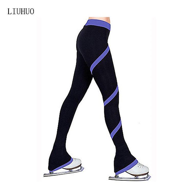 LIUHUO Vícebarevné spirálově pruhované kalhoty na bruslení pro děti, ženy a dospělé