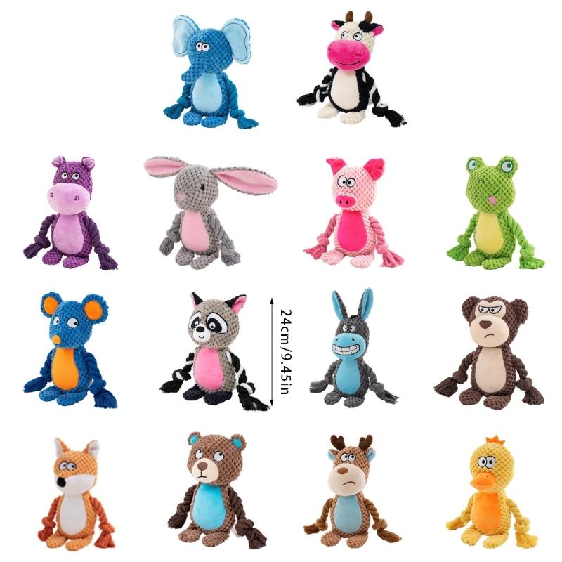 Squeaky Plush Cotton Rope Dog Toy For Interactively Play Teeth Cleaning And Anxieties Relief In Small Media Dog