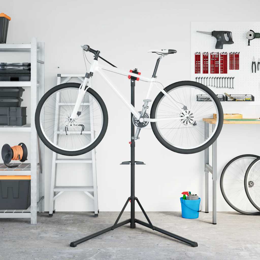 Foldable and Adjustable Bicycle Repair Stand Red Steel