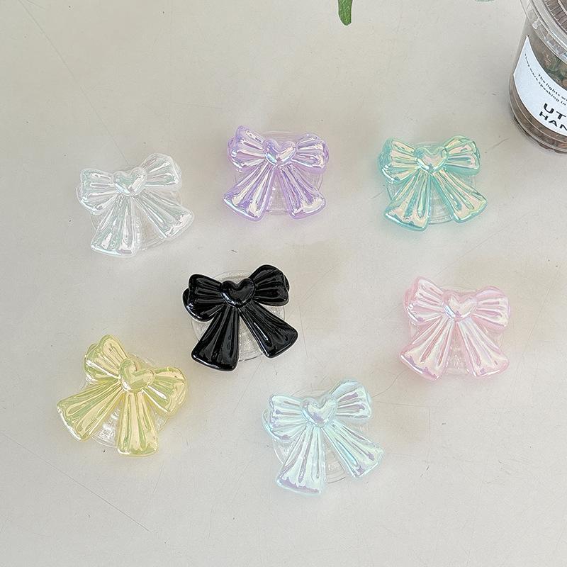 Colorful Bow Mobile Phone Airbag Bracket Wind Paste Retractable Women'S Desktop Bracket Creative