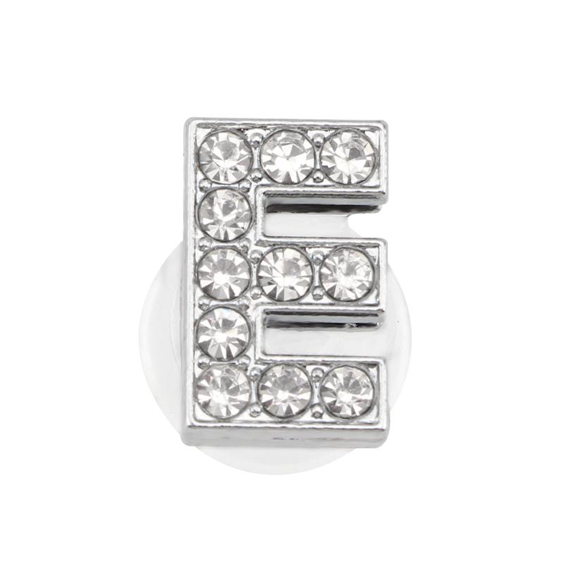 1PC Shoe Charms Glitter Rhinestone Letter Crystal Alphabet Shoes Charm Decorations Jewelry Slider Bracelet Wristbands Accessorie