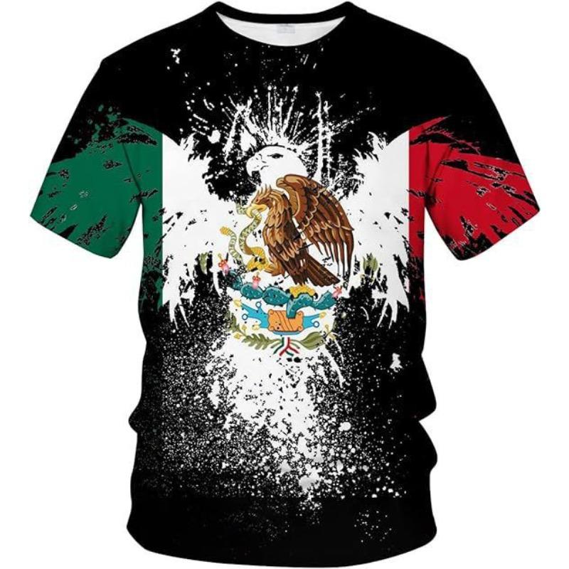 Summer Creative Mexican Eagle Hunting T-shirt Casual Fashion Versatile Comfortable Short Sleeved T-shirt
