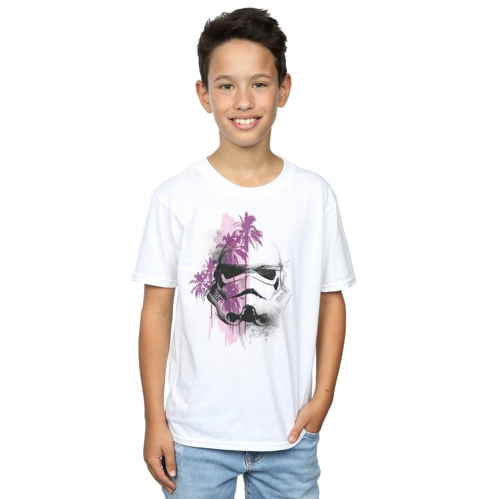 STAR WARS Boys Rogue One Stormtrooper Palm Trees T-Shirt