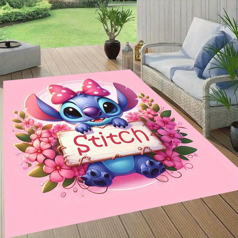 1pc Cute Stitch Pattern Area Rug Soft Flannel Floor Mat for Living Room,Office,Bedroom and Carpet,Sofa Coffee Table Floor Mat