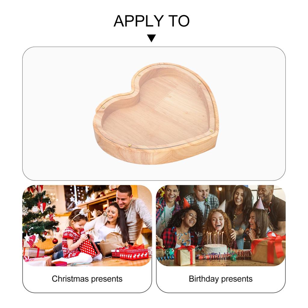 Sparschwein für Kinder, Liebes-Holz-Spartopf, Schreibtisch-Dekoration, Behälter aus Holz, Geschenk für Zuhause, Braun, Kleingeld, Münze, Kind, Reisen