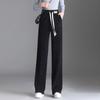 Women's Casual Colour Elastic Waist Straight Casual Pants With Pockets