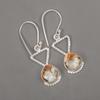 Orange Copper Turquoise Handmade Gemstone Earrings, 925 Solid Sterling Silver Earrings Antique Jewelry, For Engagement Gift