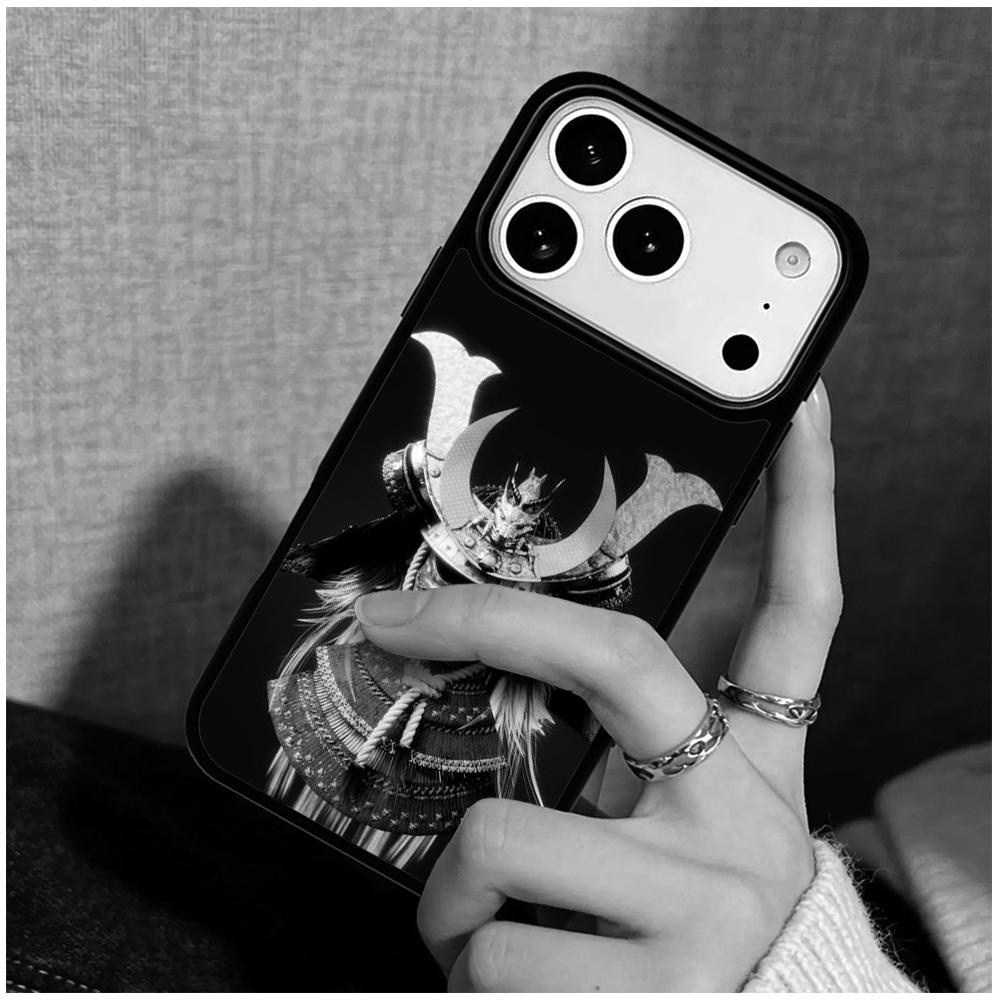 Capa Case for iPhone 17 Air 16 Pro Max 15 Plus 11 13 Mini 14 12 Back Phone Cover Samurai Mask Warrior Helmet