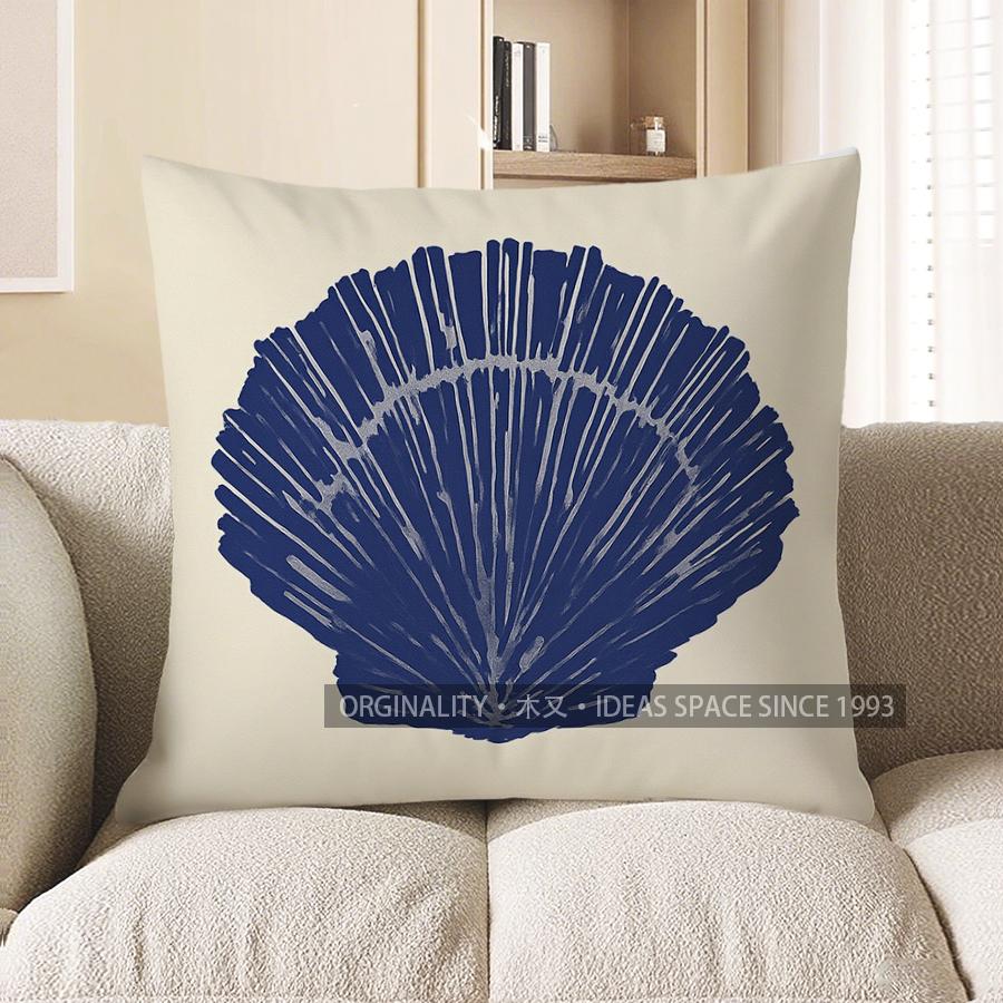 Home Decor Blue Starfish With Dots Throw Pillow Cover Pattern Cushion Cover Suitable For Sofa Bedroom Car Pillow Cover