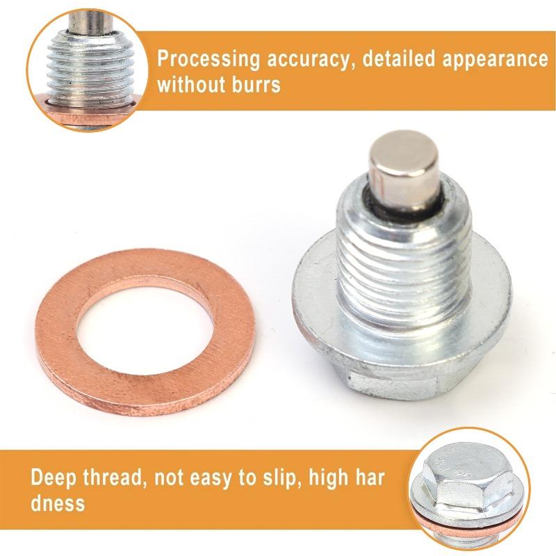 M12*1.25 Car Engine Steel Magnetic Oil Drain Plug Screw Gasket Set Auto Accessories for Most Infiniti Exus Nissan Scion Toyota