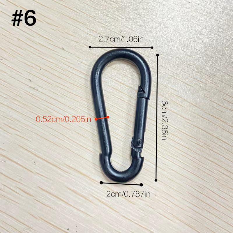 Black Gourd-Shaped Carabiner Keychain with Metal Hook for Outdoor Water Bottles and Backpacks