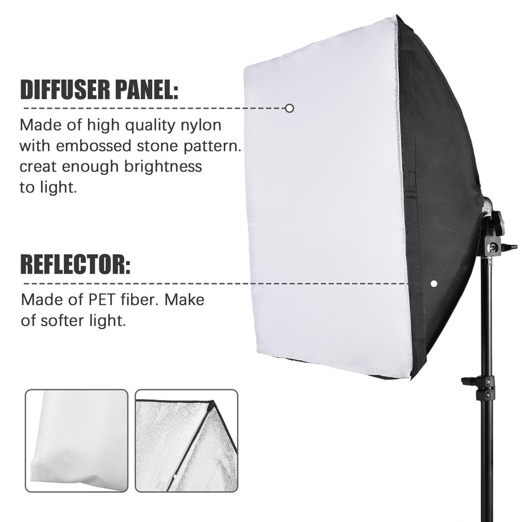 Studio Photography Light Kit Softbox Lighting Set Including 85W Bi Color LED Light + 40x40cm Softbox + 1.7m Light Stand