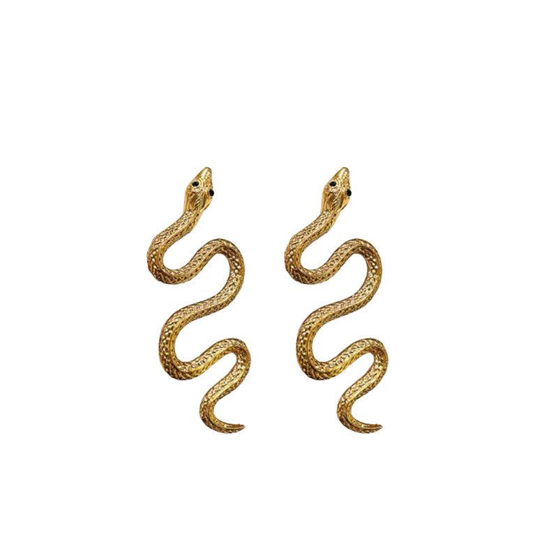Silver Needle Diamond Metal Serpentine Earrings Personality Exaggerated Design Sense Earrings Niche Fashion Temperament Earrings Women
