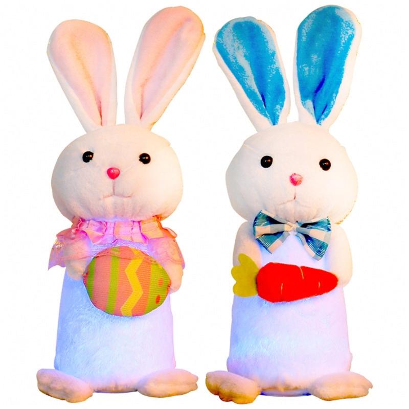 

Easter Rabbit Plush Decoration Light Up Rabbit Ornament Easter Holiday Decors Yard Party Home Desktop Accessories 32CM 1