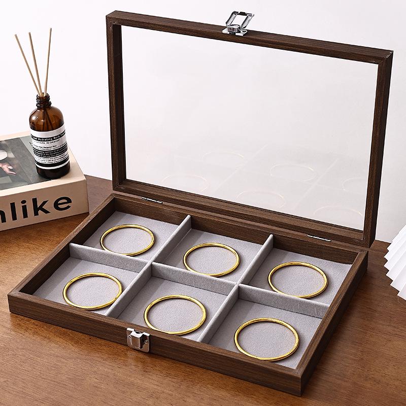 Walnut Wood Large Jewelry Box - Anti-Oxidation Storage for Rings, Earrings, Necklaces, and Bracelets