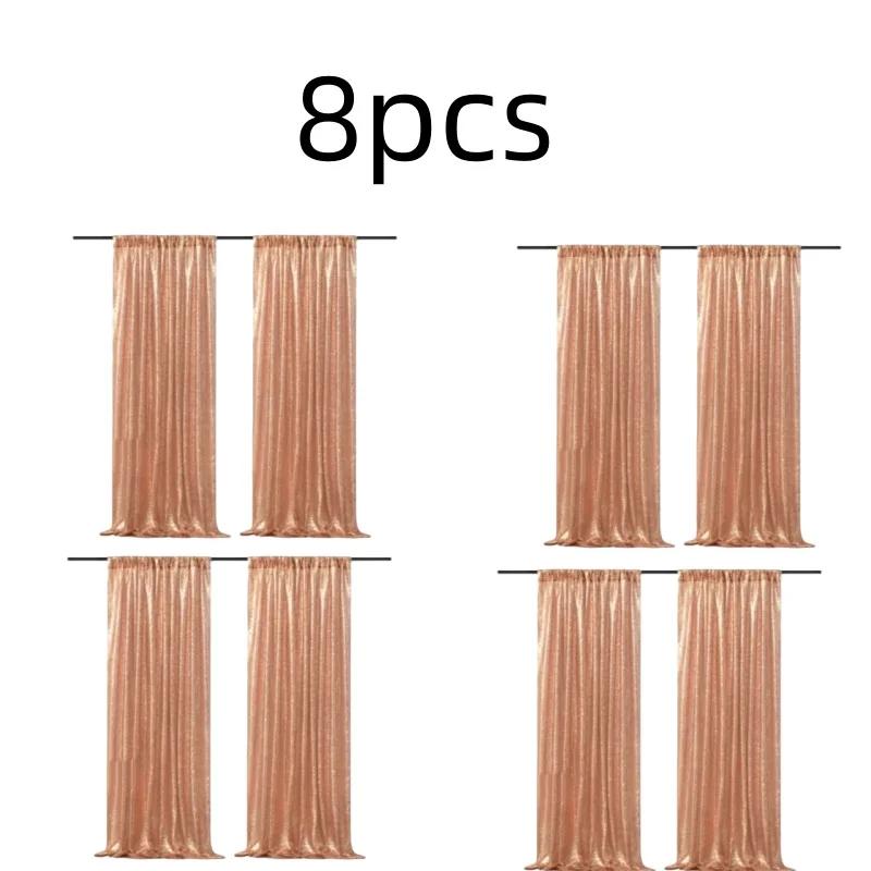 Gold/Silvery Sequin Backdrop Curtains, 2 Panels - 2FTx8FT Sequin Curtains for Party Wedding Sequence Backdrop Stage Decorations