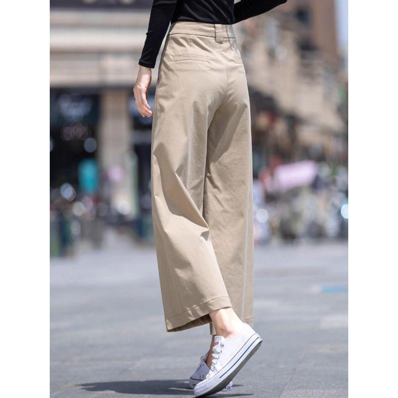 Clearance Sale Women's Summer Thin Pants 2026 Petite Cropped Pants High-Waisted Straight Wide-Leg Pants Women's Casual Pants