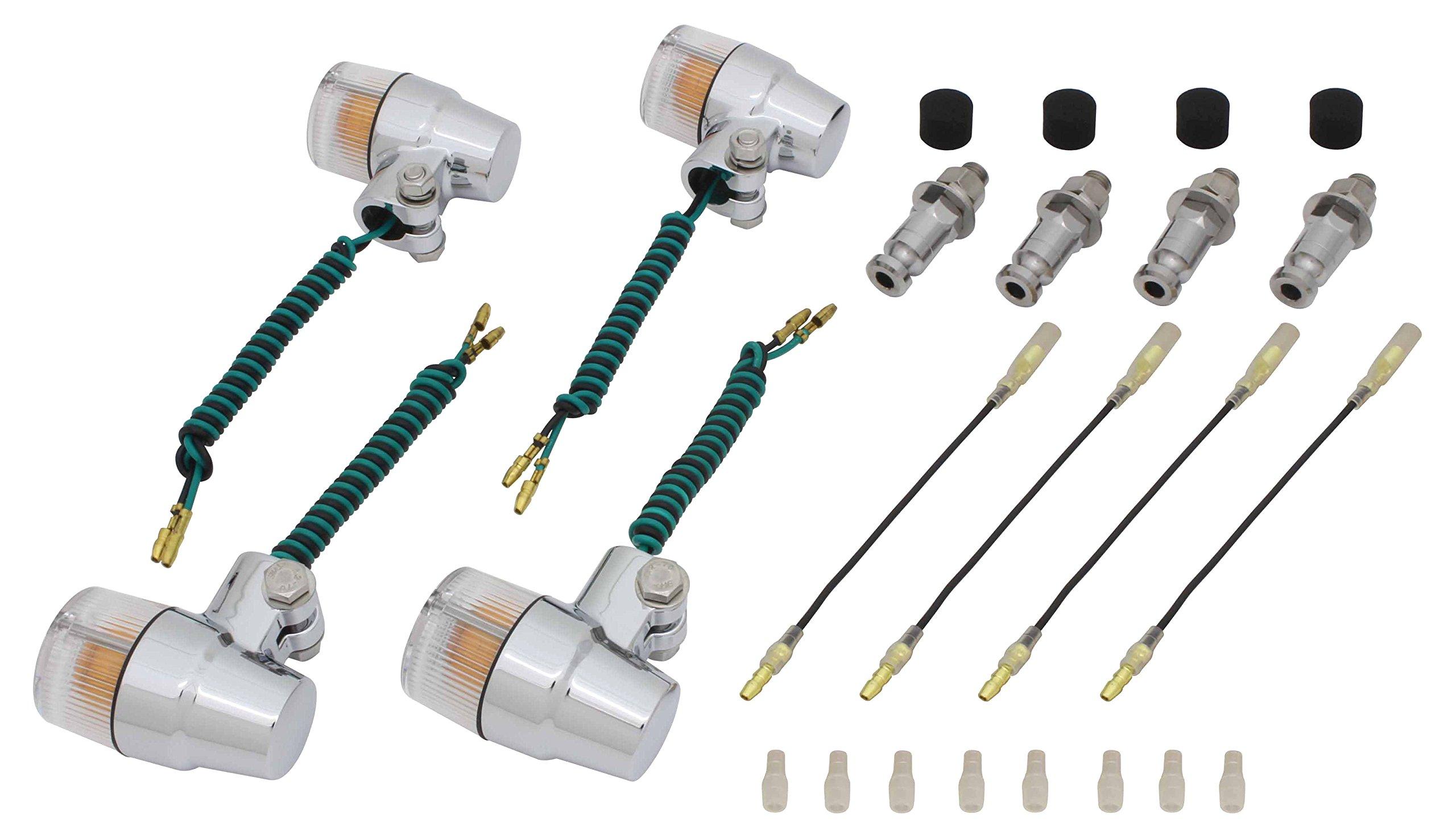 

POSH FAITH Комплект указателей поворота Superbike для и SR500 Хромированный корпус с прозрачными линзами Номер детали Мини-сигналы, Модельно-специфичный SR400/FI (1985-настоящее время) (1985-1998),