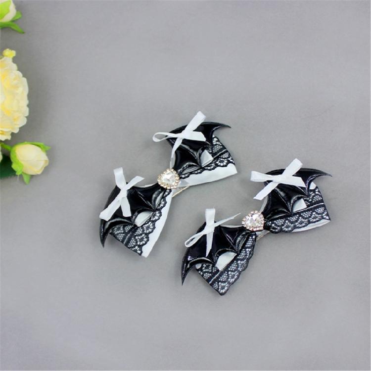 Bows Barrettes Halloween Hair Clips with Alligators Clips Halloween Cosplay Costume Bat Wing Hair Clips Hair Accessories