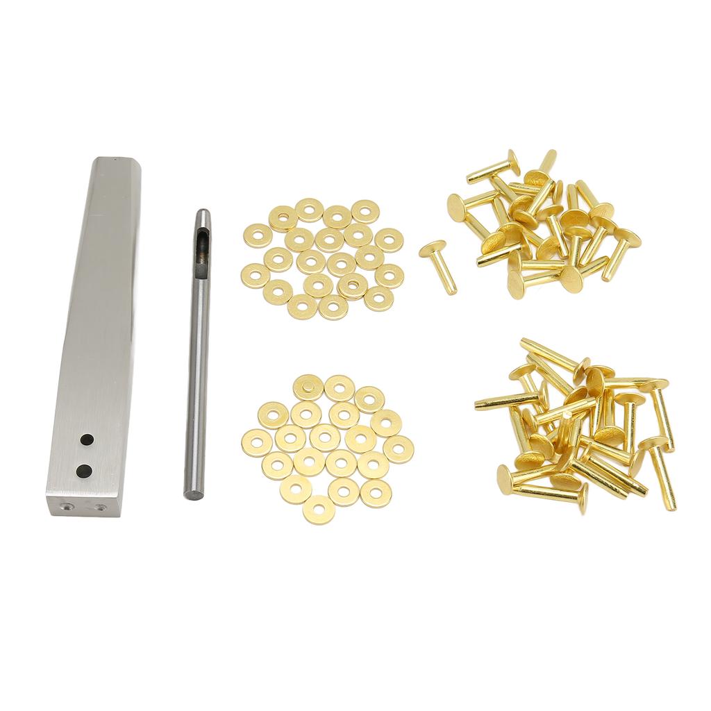 Copper Rivets Burrs Kit Copper Rivets with Setters Rust Proof Studs DIY Leather Craft Tool for