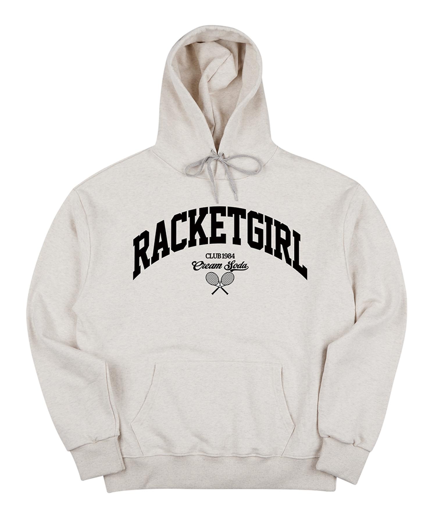 Cream Soda Lab Racket Girl Oatmeal Black Hoodie M