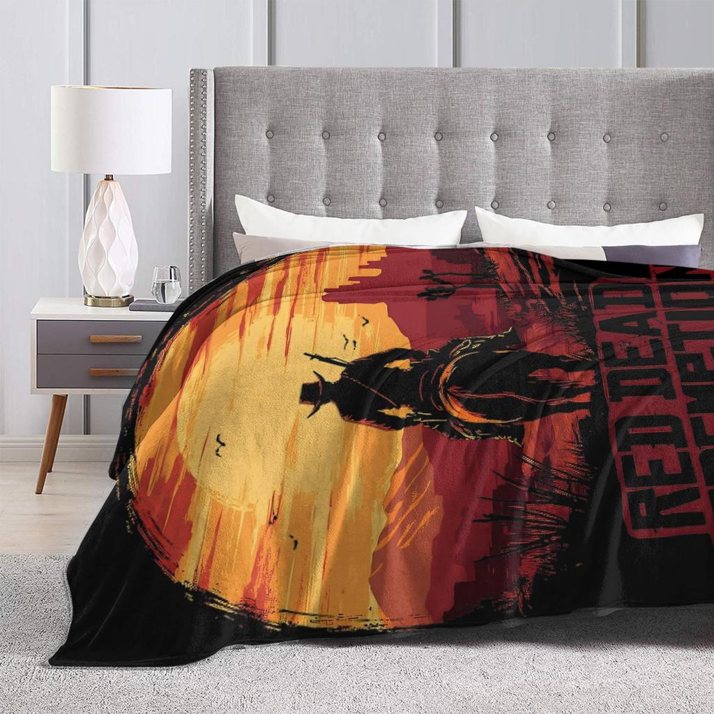 Arthur Morgan West Cowboy Action King Game Character Blanket Warm Red Dead Redemption Throw Blanket Winter Bedroom Bedspread