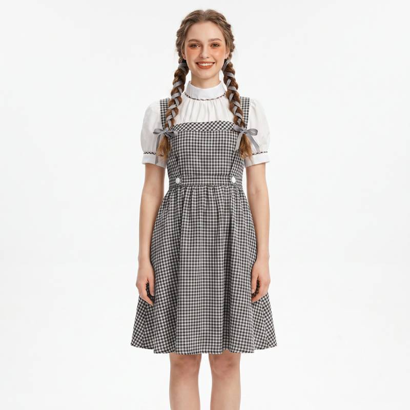 The Wizard Of Oz Style Cosplay Dress With Lightweight Fabric For Themed Party Wear