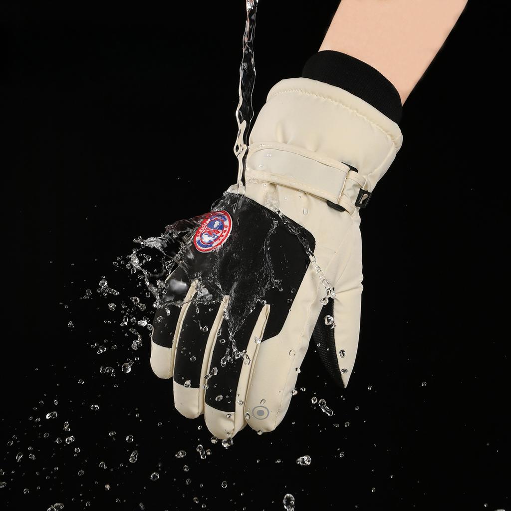 Ski Gloves Autumn and Winter Outdoor Cycling Couples Plus Velvet Thickened Windproof Cold Touch Screen Warm Gloves