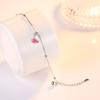 New 925 Sterling Silver Women Bracelets Fashion Romantic Heart -Shaped Simplicity Crystal Epoxy Bracelet Jewelry Anniversary Gift