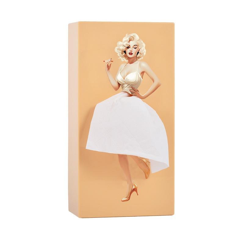 Caja de Pañuelos Creativa con Falda Voladora para Belleza, Caja de Almacenamiento para Niña con Falda de Dosel, Caja de Papel de Chica Anime, Decoración de Escritorio de Lujo Ligero O