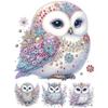 5D DIY Partial Special Shaped Drill Diamond Painting Kit Bald Owl Home Decor