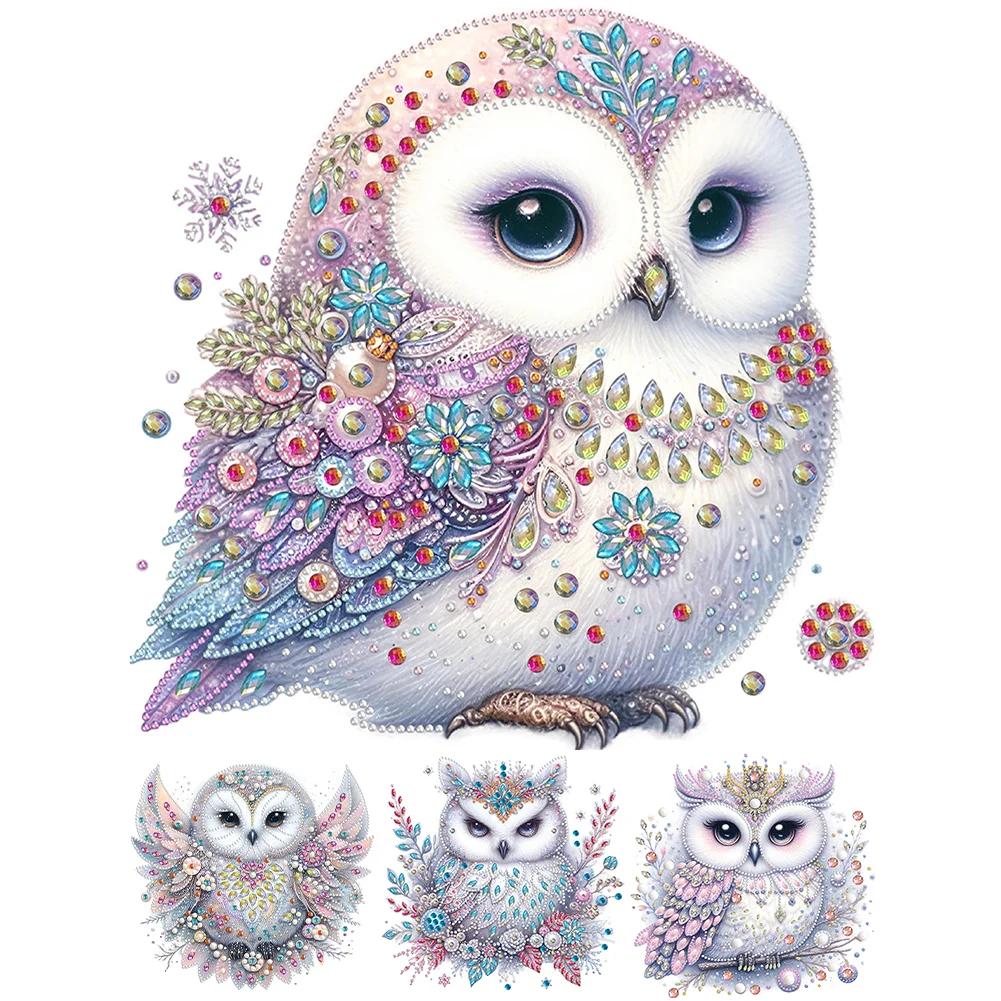 5D DIY Partial Special Shaped Drill Diamond Painting Kit Bald Owl Home Decor