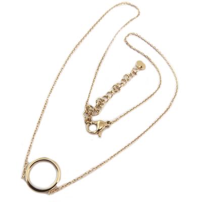 [P7840] - Designer-Halskette „Forever“ aus Roségoldstahl (Kreis) - 11 mm