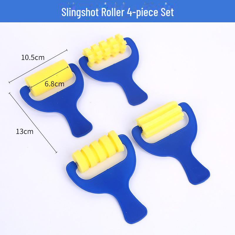 "Kids' Art Sponge Set: EVA Stamps, DIY Early Education, Graffiti Rollers & Painting Brushes"