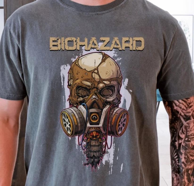 Biohazard T-Shirt Heavy Metal Rock Band on Vintage Black Comfort Colors 1717 Tee 2XL