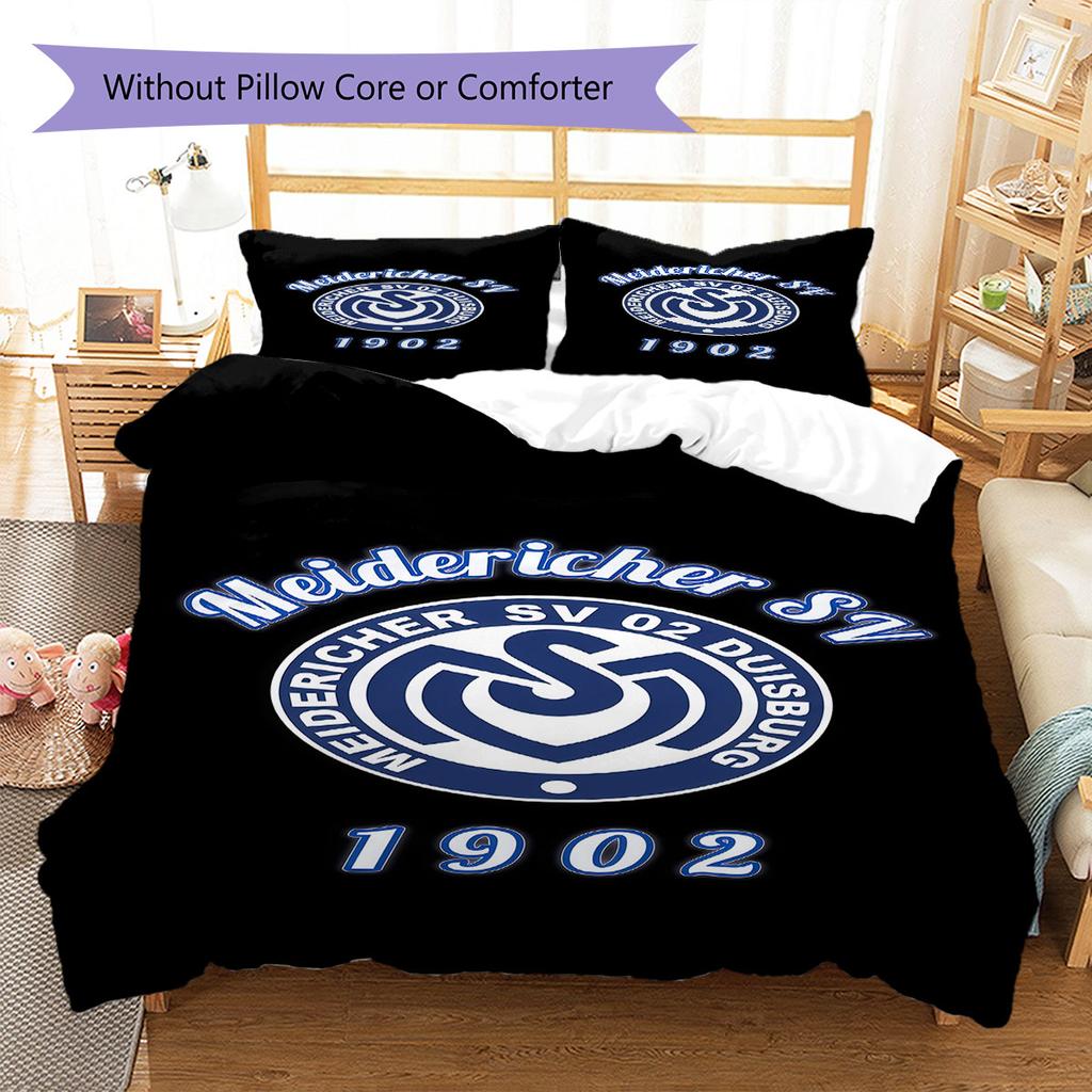 MSV Duisburg Pattern Bedding,Quilt Set Quilt Cover Pillowcase Home Birthday Gift(1 * Duvet Cover + 2 * Pillowcase, Without Core)