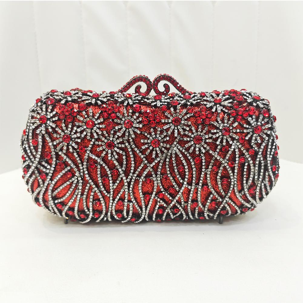 Women Rhinestone Evening Bag Green/Blue/Pink/Red Crystal Wedding Purses Bridal Prom Clutches Diamond Party Formal Handbags